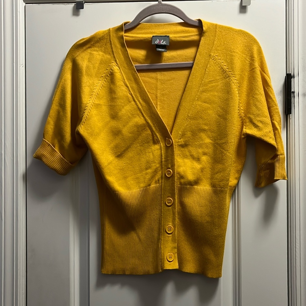 Yellow button cardigan